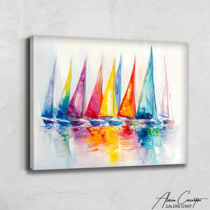 Tableau Voiliers Abstrait