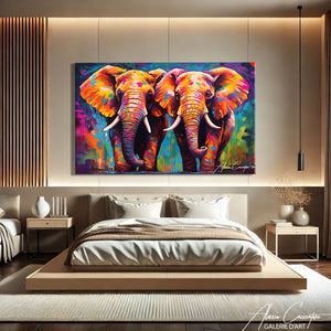 TABLEAU ÉLÉPHANT COLORÉ