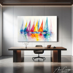 Tableau Voiliers Abstrait