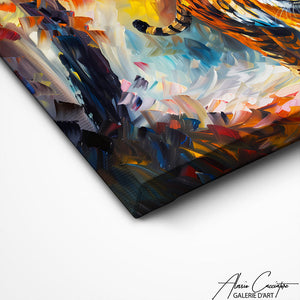 TABLEAU TIGRE CHASSE Alessio Cacciatore
