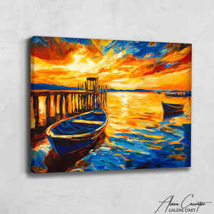 Tableau De Mer Avec Bateau