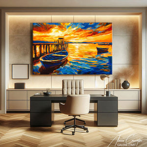 Tableau De Mer Avec Bateau