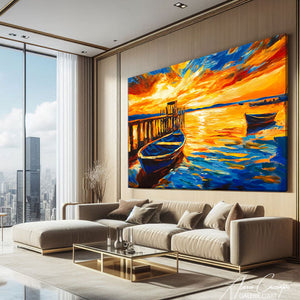 Tableau barque de pecheur