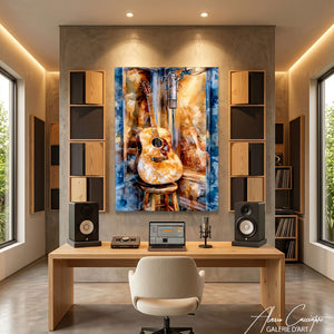 Toile Guitare En Peinture