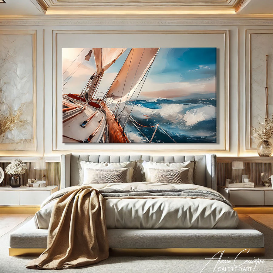 Peinture Bateau Mer – mise en situation