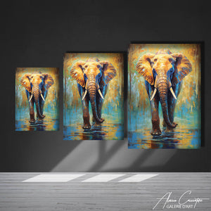 TABLEAU ÉLÉPHANT BLEU Alessio Cacciatore