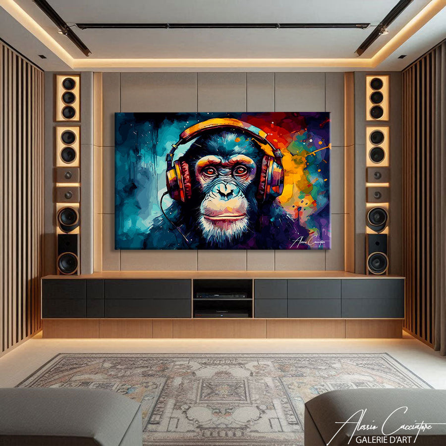 TABLEAU SINGE MUSIQUE Alessio Cacciatore – mise en situation