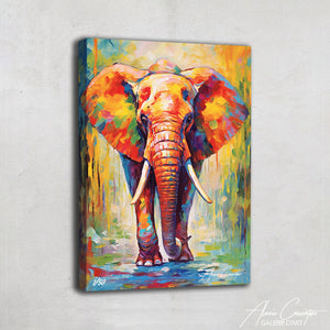 tableau éléphant coloré
