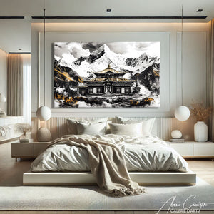 TABLEAU MONTAGNE NOIR ET BLANC Alessio Cacciatore