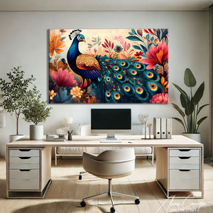 Paon peinture acrylique