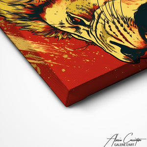 TABLEAU LION ROUGE Alessio Cacciatore