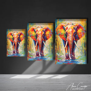 TABLEAU ÉLÉPHANT PEINT Alessio Cacciatore