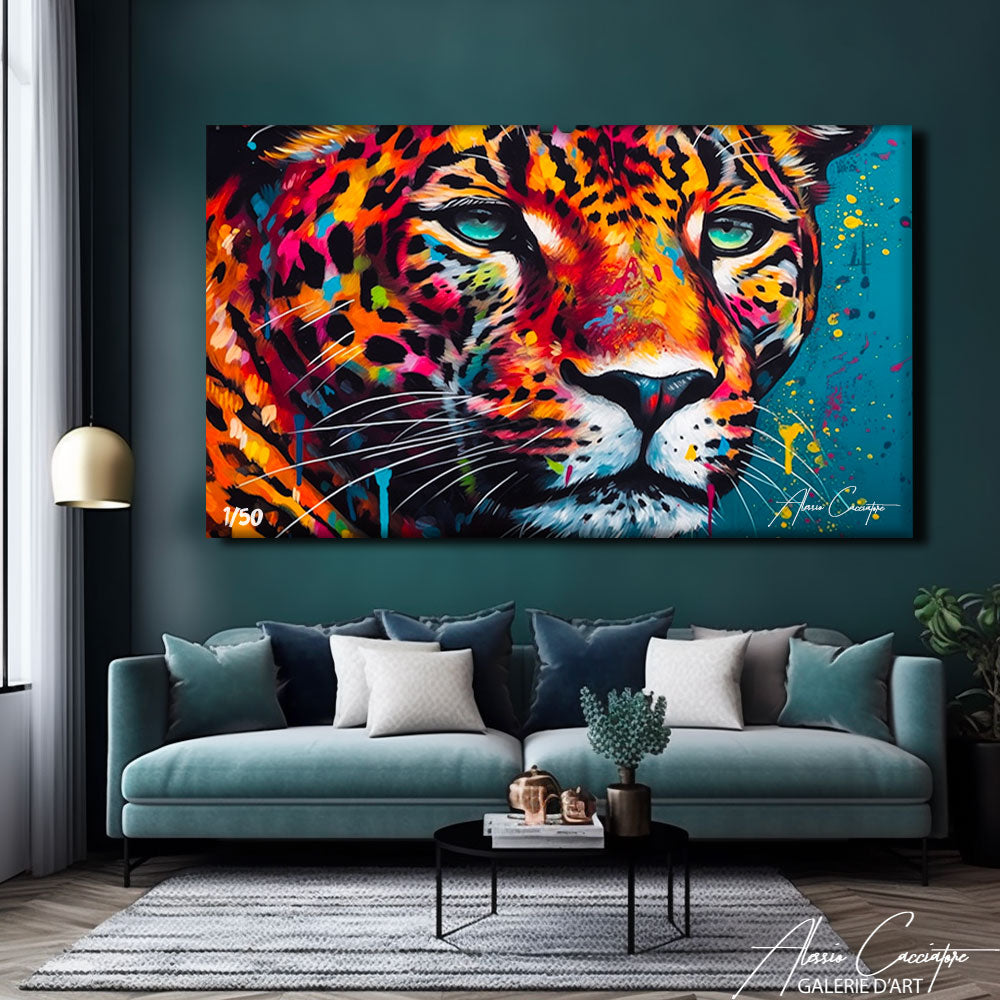 tableau léopard pop art