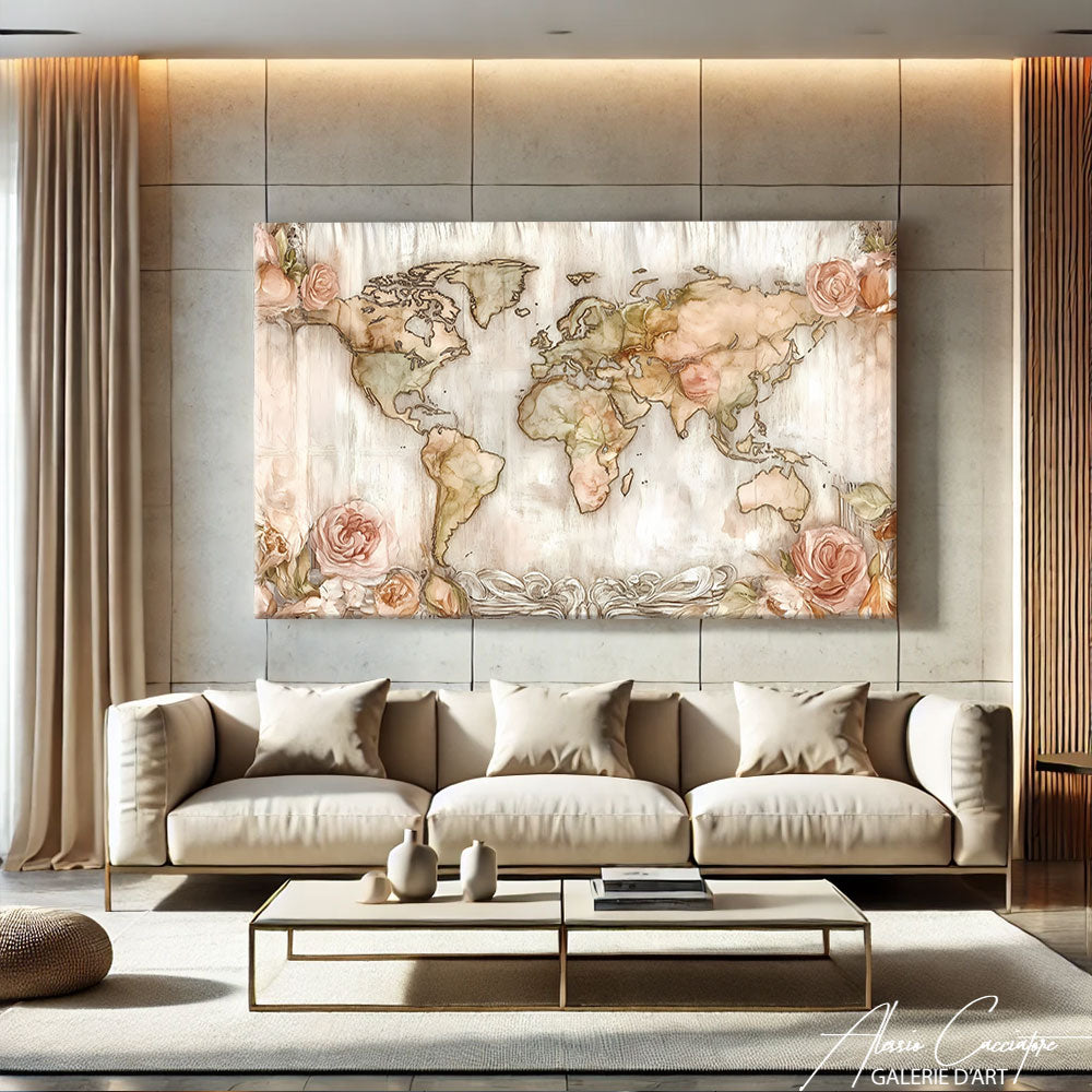 Cadre Carte Du Monde Vintage