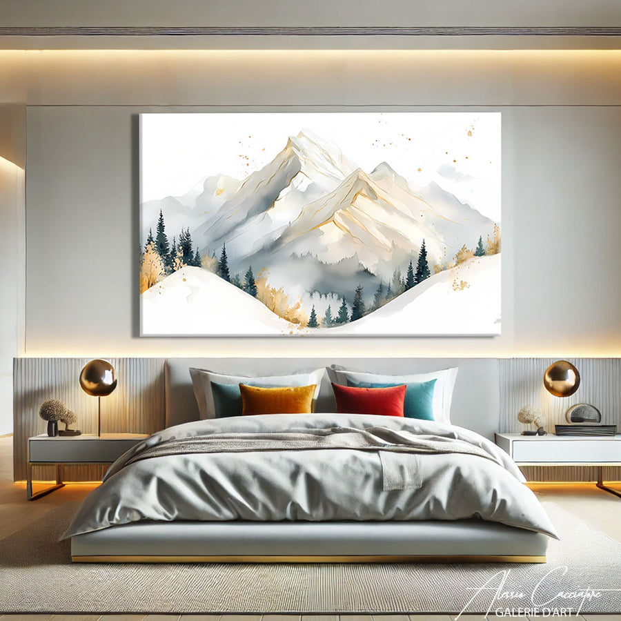 Tableau Toile Montagne – mise en situation