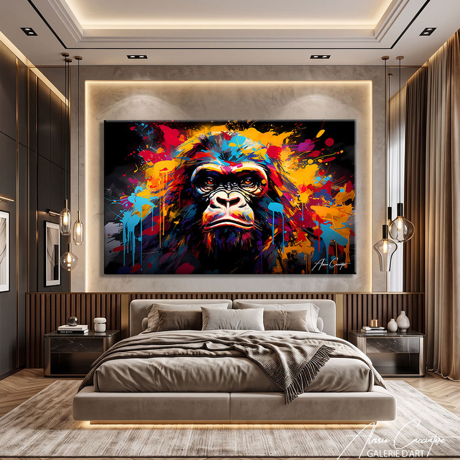 TABLEAU GORILLE STREET ART – mise en situation