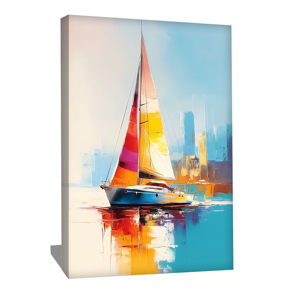 TABLEAU VOILIER ORANGE