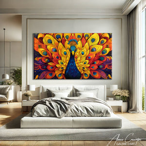 Paon peinture acrylique