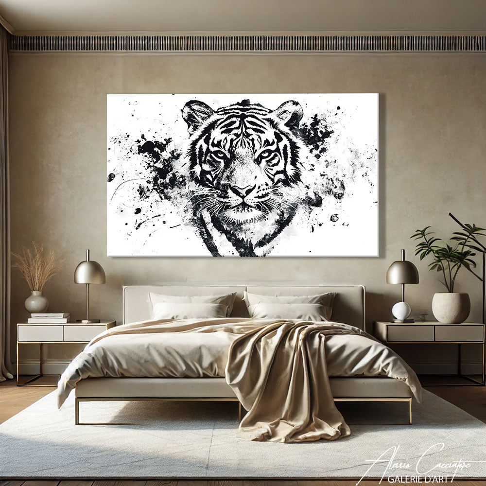 TABLEAU BLANC ET NOIR TIGRE
