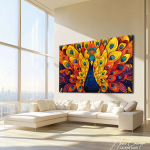 Paon peinture acrylique