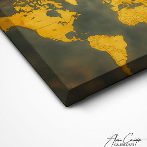 TABLEAU MAPPEMONDE DORÉ AlessioCacciatore