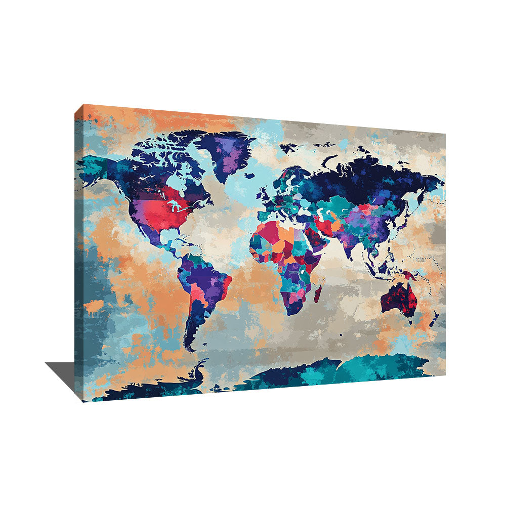 Tableau Mappemonde Abstrait