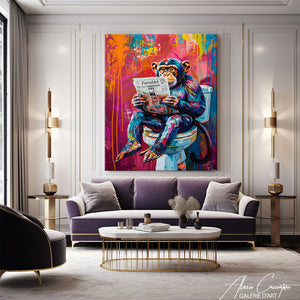 tableau singe coloré