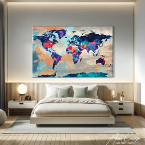 Tableau Mappemonde Abstrait