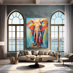 tableau elephant peinture