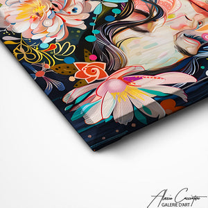 TABLEAU FEMME AVEC FLEUR Alessio Cacciatore