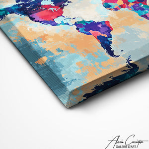 TABLEAU MAPPEMONDE ABSTRAIT AlessioCacciatore