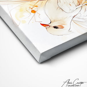 TABLEAU OISEAU BLANC Alessio Cacciatore