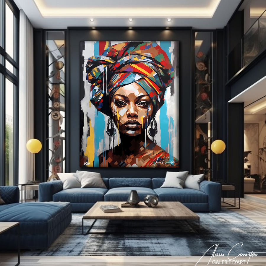 Tableau Mural Femme Africaine – mise en situation