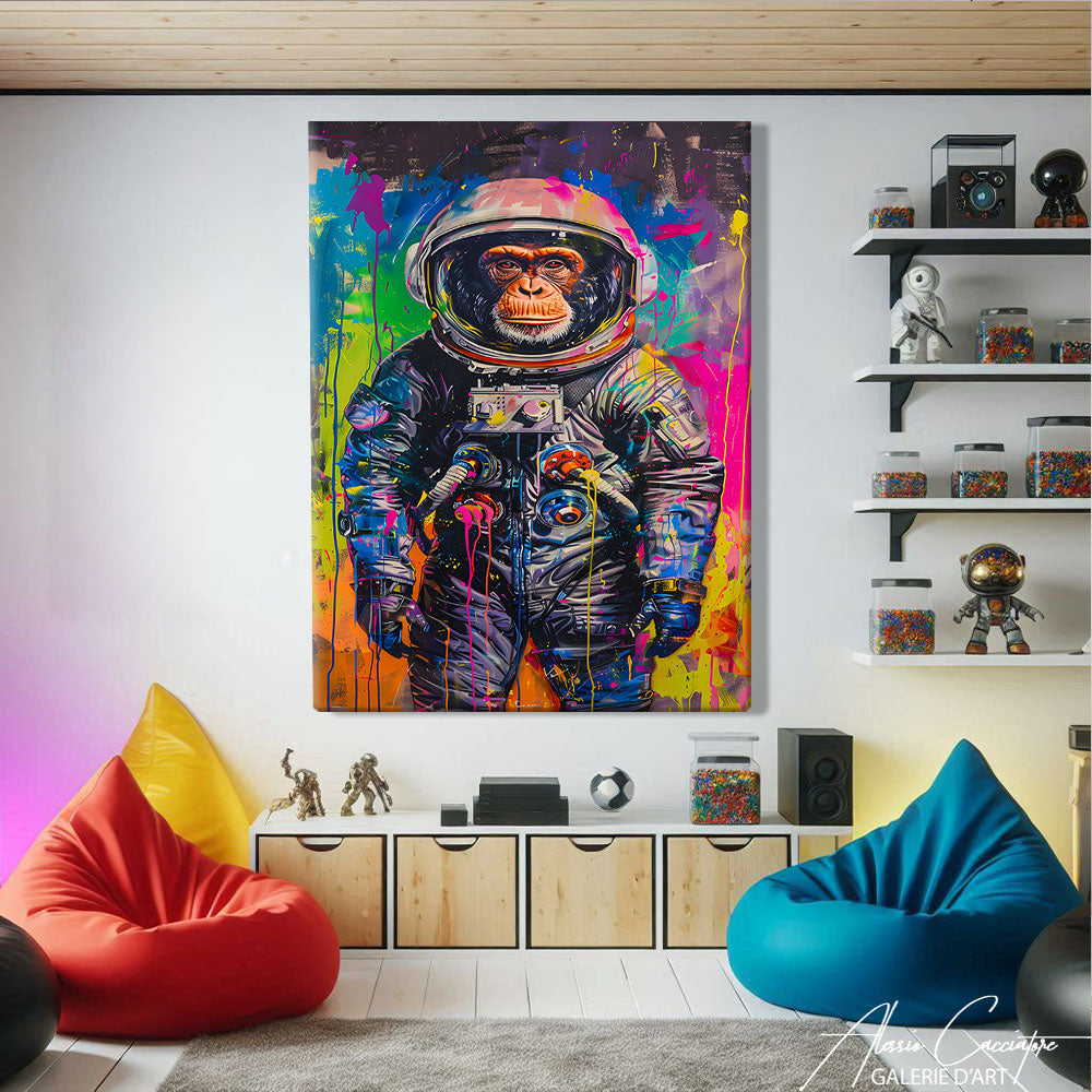 toile singe pop art