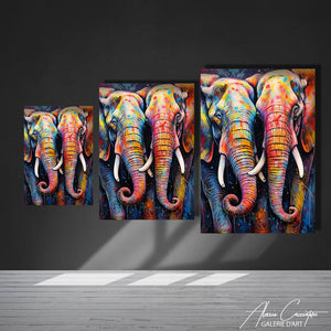 TABLEAU ÉLÉPHANT COUPLE Alessio Cacciatore