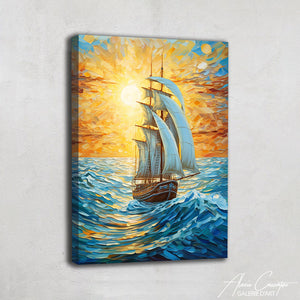 tableau peinture acrylique bateau
