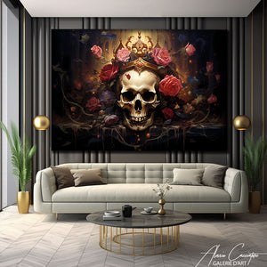 tableau tête de mort couronne