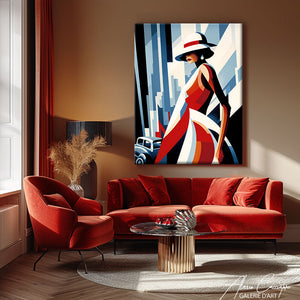 peinture art déco femme