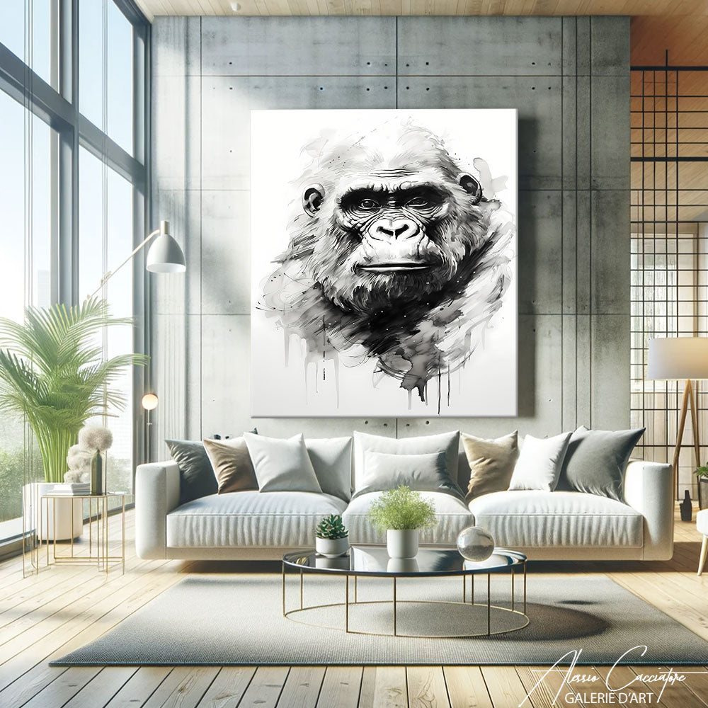 tableau gorille noir