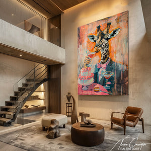 Tableau Girafe Rigolote