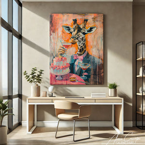 tableau girafe peinture