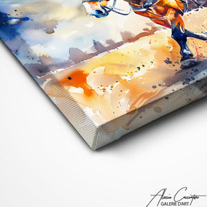 TABLEAU AQUARELLE CHEVAL Alessio Cacciatore