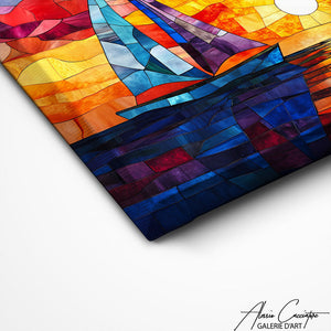 TABLEAU TRIPTYQUE COUCHER DE SOLEIL Alessio Cacciatore