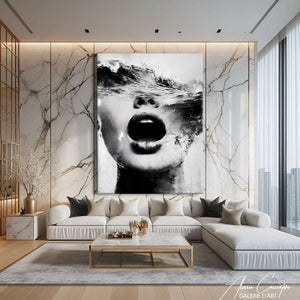 Toile Femme Noir Et Blanc