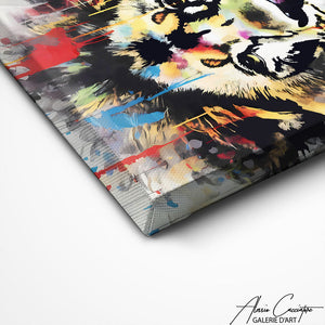 TABLEAU LION GRIS Alessio Cacciatore