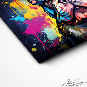 TABLEAU BOULEDOGUE POP ART Alessio Cacciatore