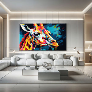 tableau girafe pop art