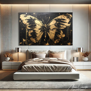 Tableau Abstrait Noir et Or