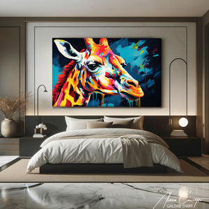 peinture girafe pop art