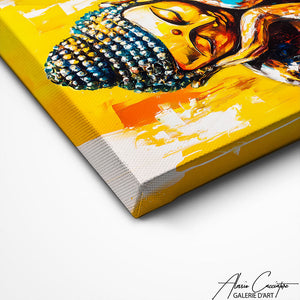 TABLEAU BOUDDHA JAUNE Alessio Cacciatore